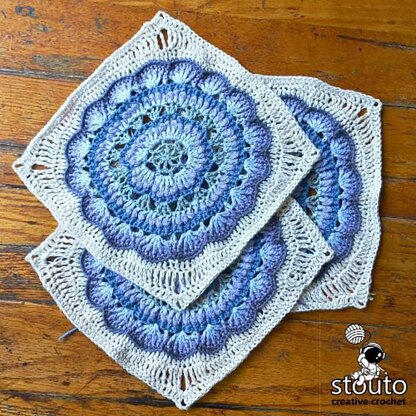 New Agapanthus Flower Granny Blanket Square