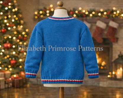 Festive Penguins Jumper Knitting Pattern P165 – Children’s DK Sweater (3–9 Years) | Elizabeth Primrose Patterns