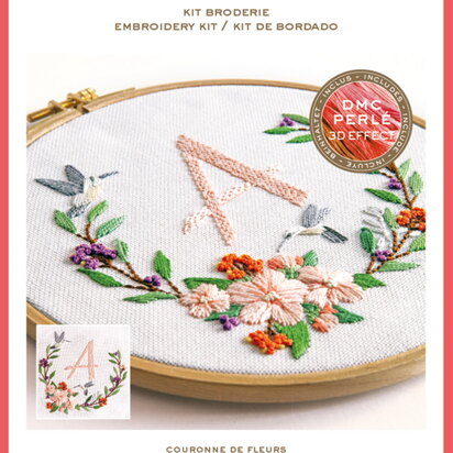 DMC Flower Garland Kit - Large Printed Embroidery Kit