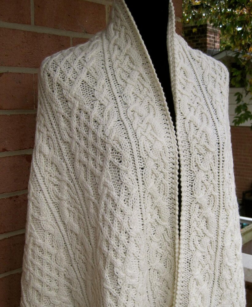 Mount Lyell Cabled Shawl Knitting pattern by Linda Lehman | LoveCrafts