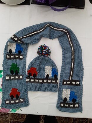Toddler traffic hat and scarf