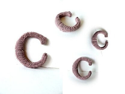 Letter C Crochet Pattern, 3D Letter Amigurumi