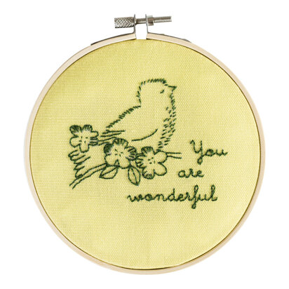 Cotton Clara You Are Wonderful Embroidery Kit - 13cm