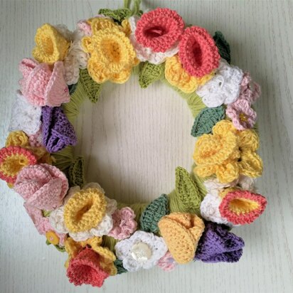 Spring floral wreath