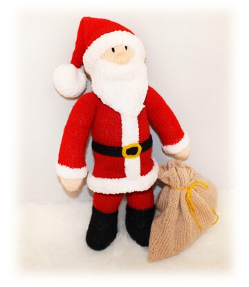 Santa Claus (with two toys in his bag) Knitting Pattern / Father Christmas Knitting Pattern