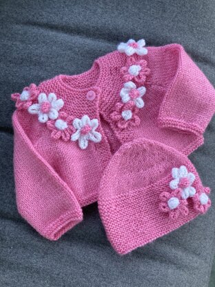 Baby cardigan and hat