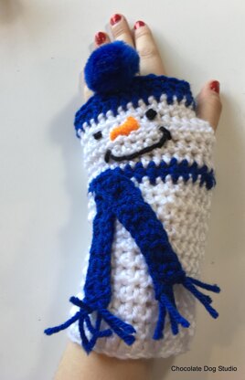 Snowman Fingerless Gloves