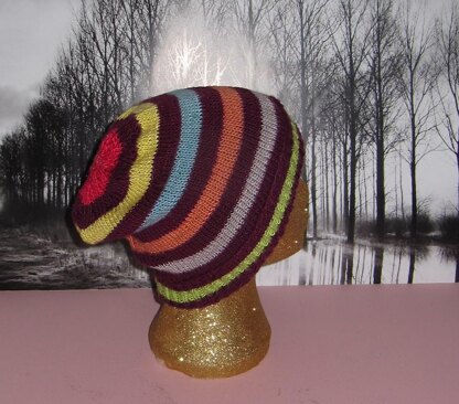 Silk Stripe Slouch Hat