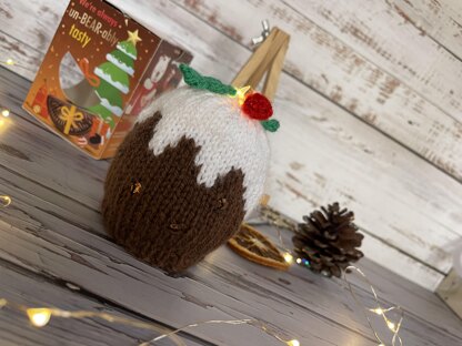 Flaming Christmas Pudding Chocolate Orange Cover Knitting Pattern