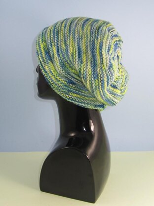 Chunky Self Striping Garter Stitch Slouch Hat