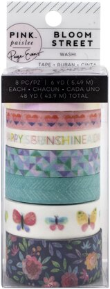 American Crafts Paige Evans Bloom Street Washi Tape 8/Pkg - W/Iridescent Foil Accents