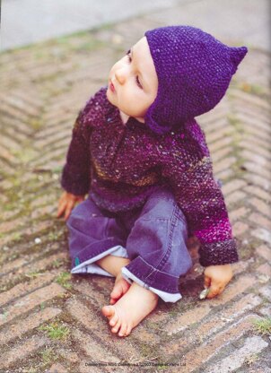 Moss Stitch Baby Pullover in Noro Silk Garden