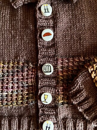 Challah Boy's Cardigan & Hat Set #3