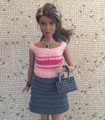 Curvy Barbie Ridged Mini Skirt All Sizes