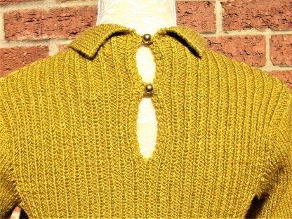 Ribbed Sweater with Collar