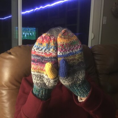 Leftover Yarn Mittens - Pat's
