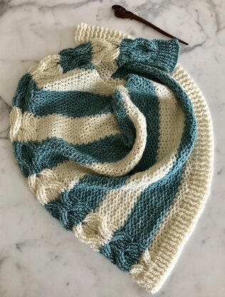 Striped and Cabled Scarf