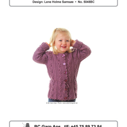 Girl's Cardi with Aran Pattern in BC Garn Silkbloom Fino - 5048BC - Downloadable PDF