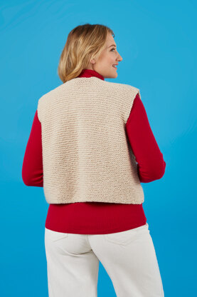Groovy Gilet - Free Waistcoat Knitting Pattern for Women in Paintbox Yarns 100% Wool Chunky Superwash by Paintbox Yarns
