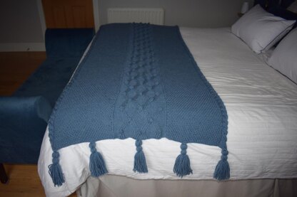 The Winter Blues Aran Blanket/Bed Runner