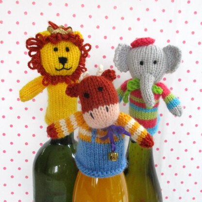 Fun Animal Heads - knitted topper, cosy, bracelet or brooch