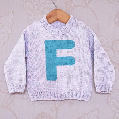 Intarsia - Letter F Chart - Childrens Sweater