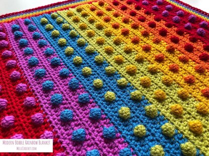 Modern Bobble Rainbow Blanket