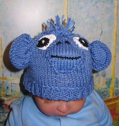 Baby Blue Monkey Beanie Animal Hat