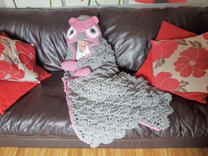 2in1 Woodland Owl Hooded Blanket Crochet Pattern