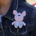 Crochet pig brooch pattern