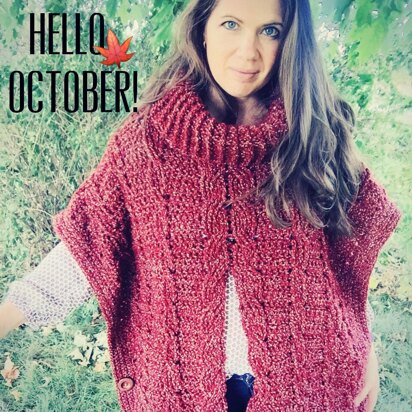 Autumn Breeze Cabled Poncho