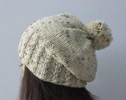 Mock Cable Pom Pom Hat