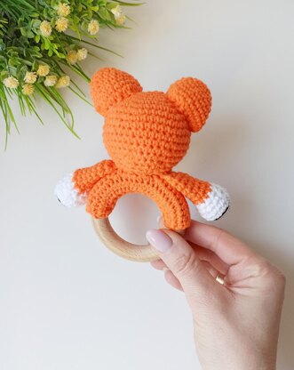 Fox baby rattle amigurumi pattern