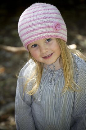Kezia Hat - Stripe Flower Hat Pattern by Little Cupcakes - Lc08