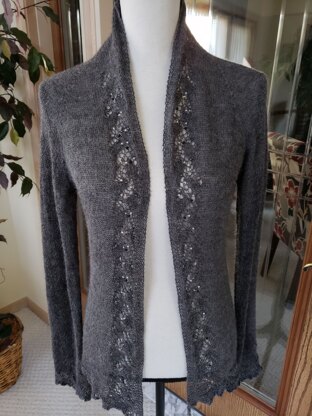 Sumile + Whispering Leaves Cardigan in Lace weight yarn