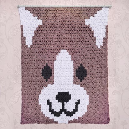 C2C - Dog Face - Corner to Corner Blanket