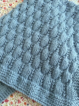 Blue Beehive Baby Blanket