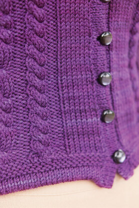 Amara Cabled Cardigan in SweetGeorgia Superwash DK - Downloadable PDF