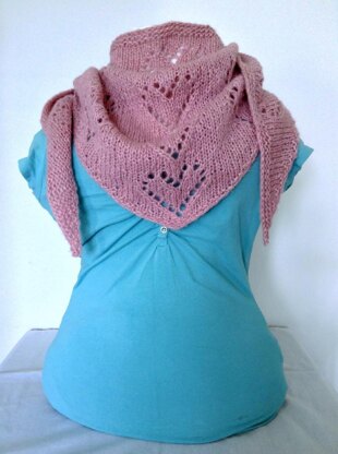 Alpaca Lace Hearts Triangle Scarf