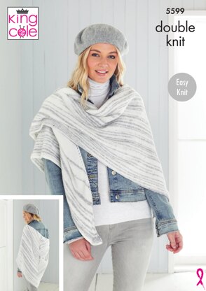 Shawls in King Cole Stripe DK - 5599 - Downloadable PDF