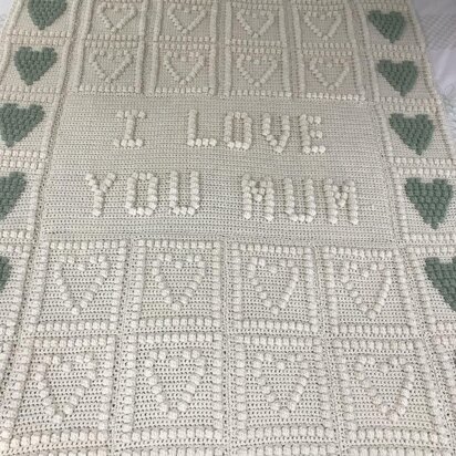 I LOVE YOU MUM afghan