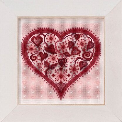 Mill Hill Valentine Heart Cross Stitch Kit - 5.25in x 5.25in
