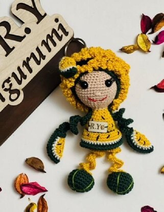 Amigurumi yellow watermelon doll