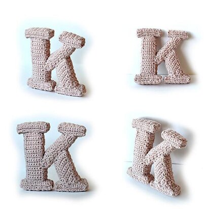 Letter K Crochet Pattern, 3D Letter Amigurumi