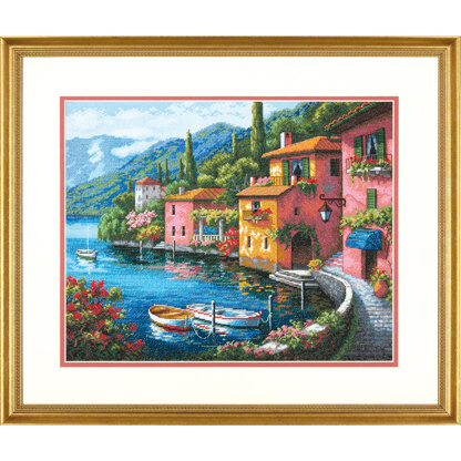 Dimensions Lakeside Village Cross Stitch Kit - 38cm x 30cm