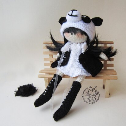 Panda Doll - knitting pattern