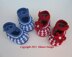 Knit Baby Shoes - Red & White and Blue & White