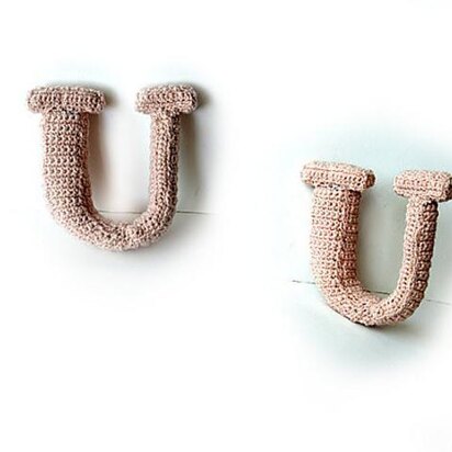 Letter U Crochet Pattern, 3D Letter Amigurumi