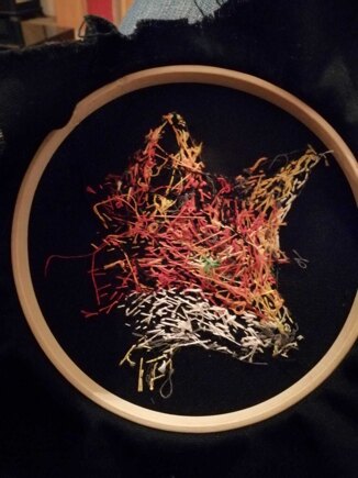 Fox portrait embroidery #3
