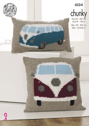 Camper Van Cushions in King Cole Chunky - 4324 - Downloadable PDF